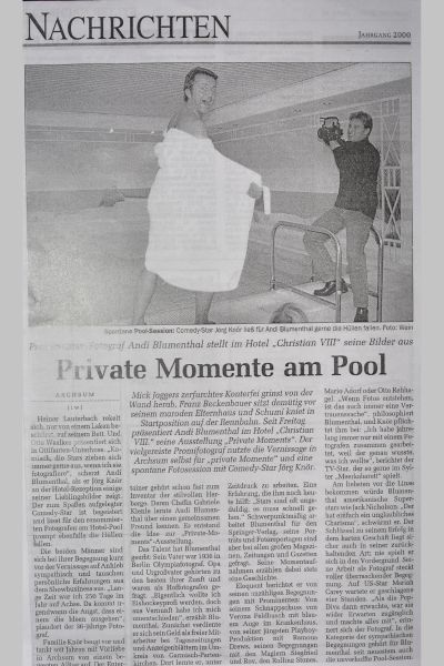 Artikel über Andi Blumenthal und Shooting mit Jörg Knör